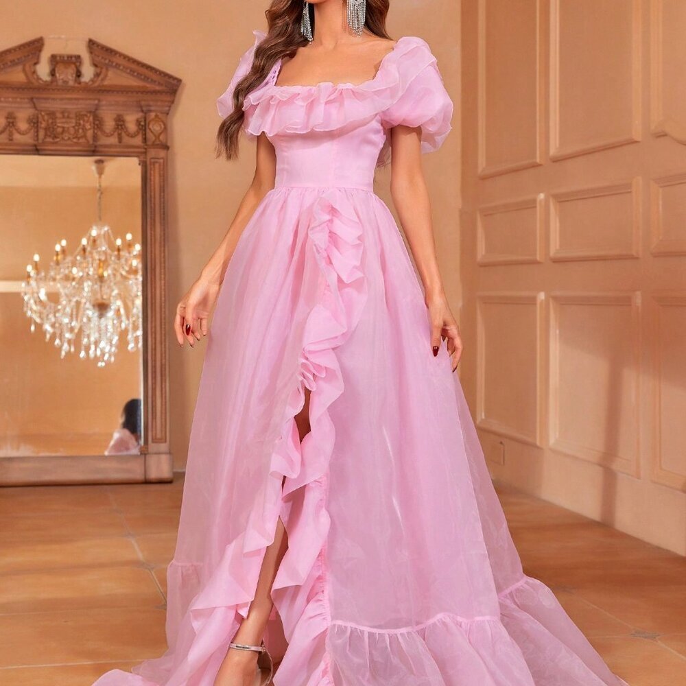 Pink Elegant Women's Formal Maxi Dress - Picture 5 of 7